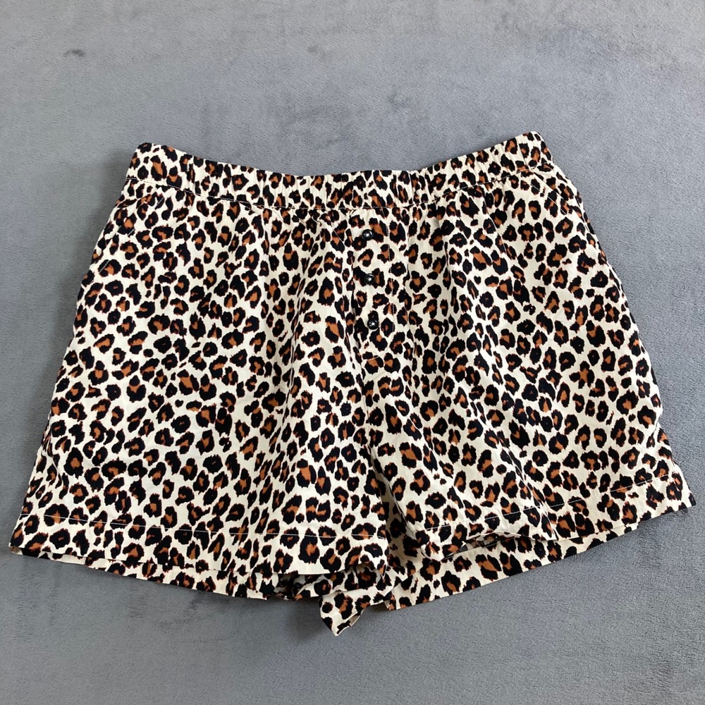 Loft Sleep Womens Leopard Print Pajama Shorts Brown Black Cotton Modal Size S - Picture 1 of 6